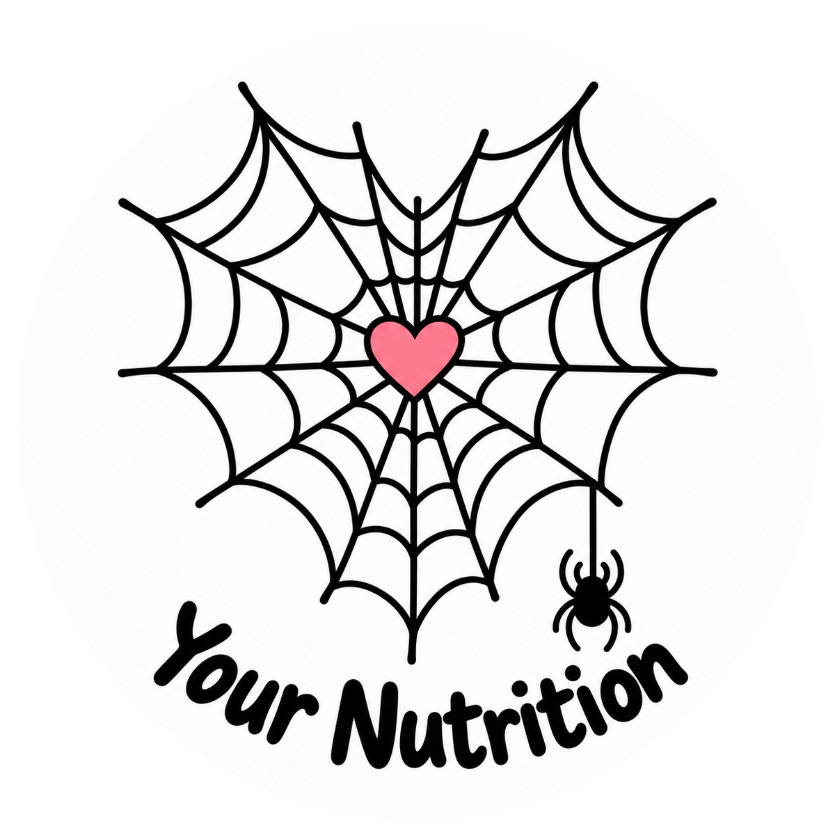Pink Heart Spiderweb Halloween Sticker