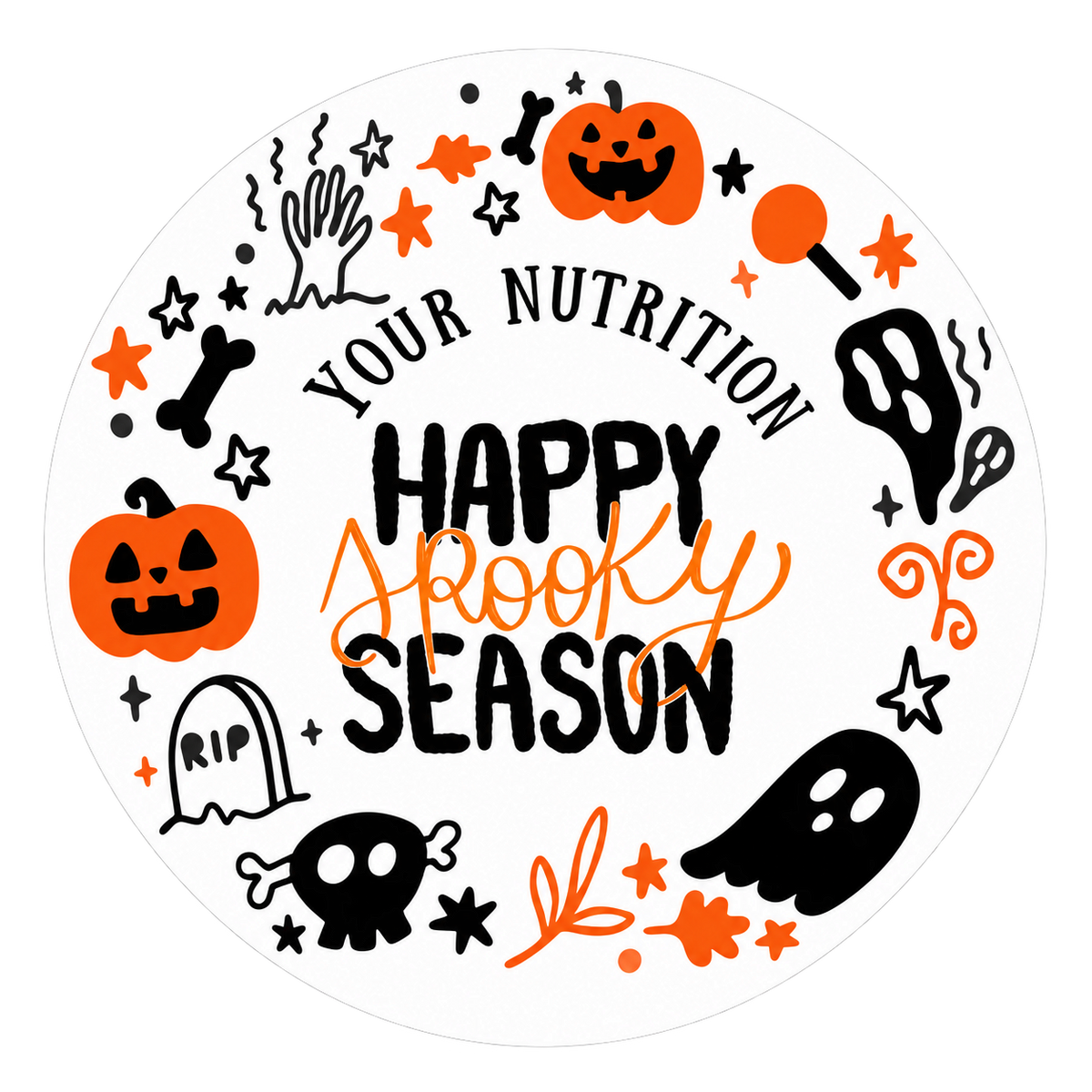 Happy Spooky Season Halloween Nutrition Sticker