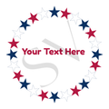 Patriotic Star Circle Custom Vinyl Sticker Red White Blue