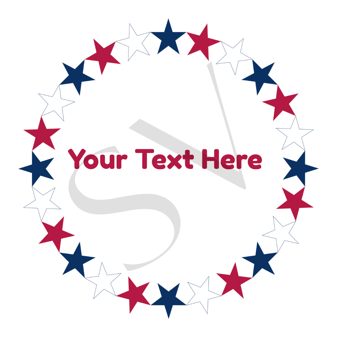 Patriotic Star Circle Custom Vinyl Sticker Red White Blue