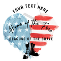 Home of the Free Because of the Brave Patriotic Heart Custom Sticker