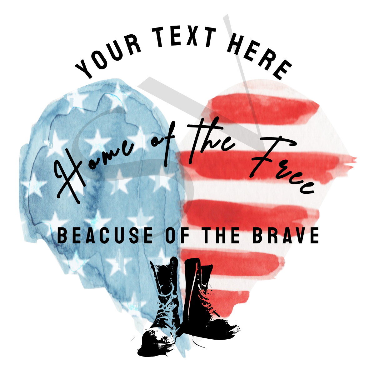 Home of the Free Because of the Brave Patriotic Heart Custom Sticker
