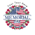 Memorial Day Floral Patriotic American Flag Wreath Custom Sticker