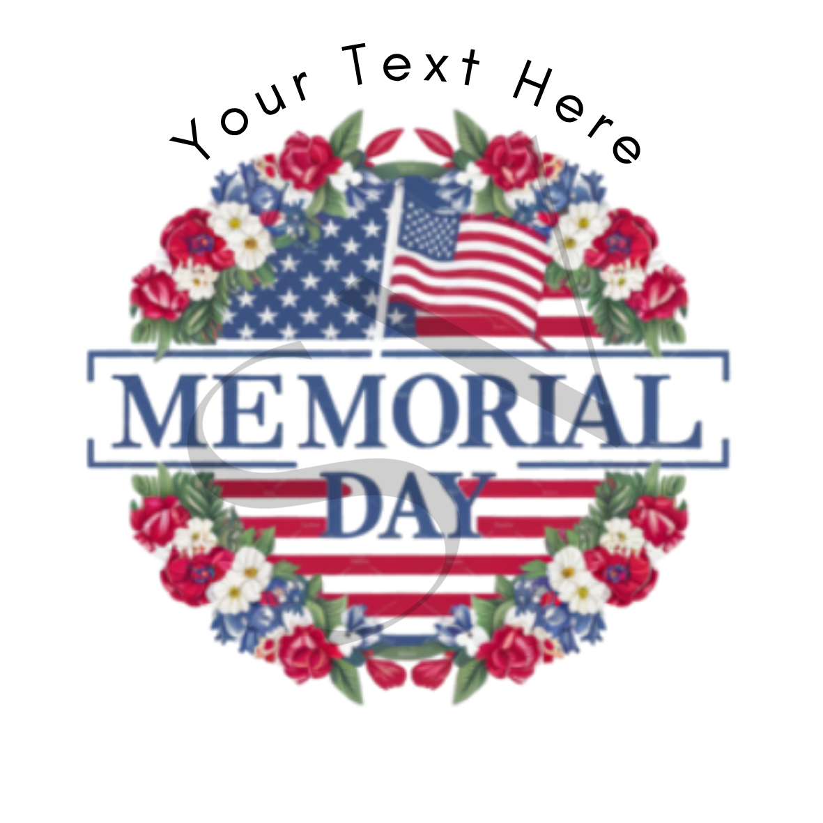 Memorial Day Floral Patriotic American Flag Wreath Custom Sticker