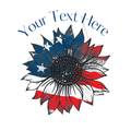 Red White Blue American Flag Flower Sticker