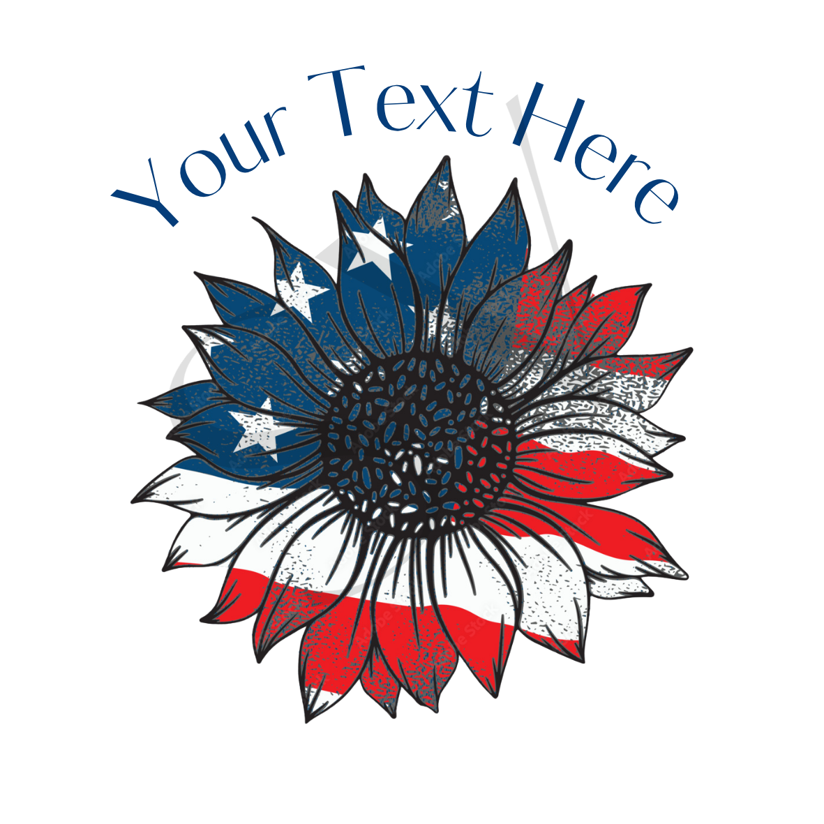 Red White Blue American Flag Flower Sticker