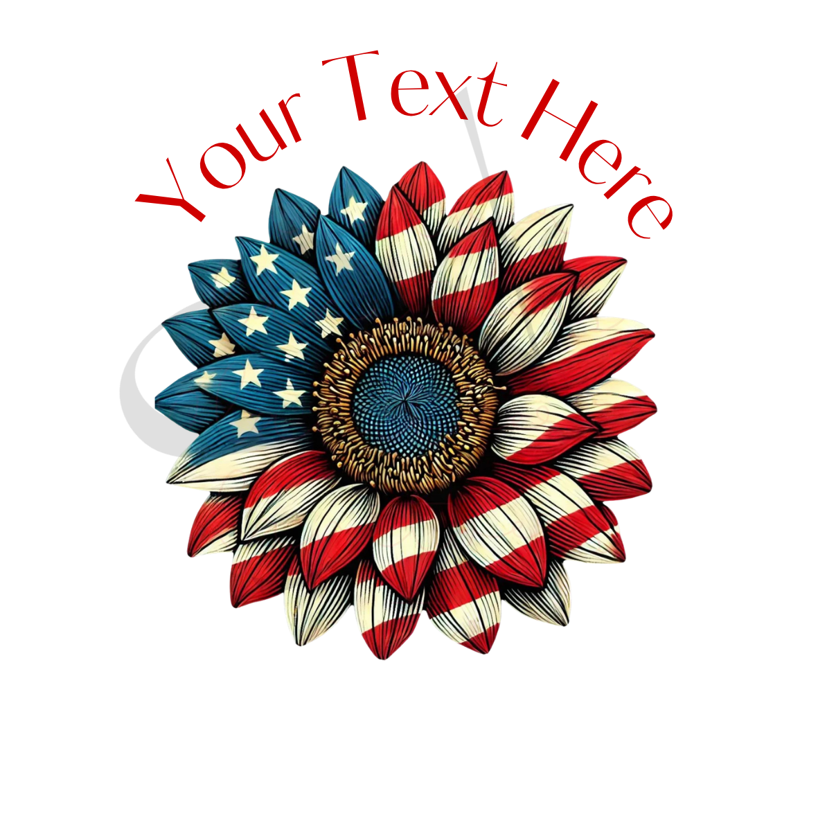 Patriotic Sunflower Custom Vinyl Sticker