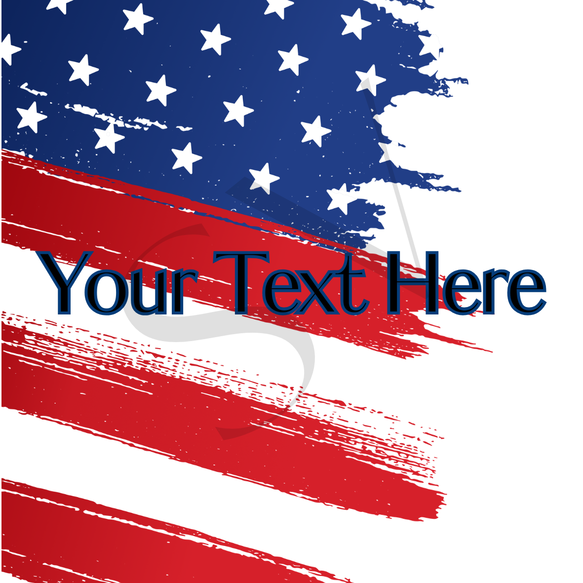 Patriotic American Flag Brush Stroke Custom Vinyl Sticker