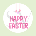 Happy Easter Vinyl Sticker with Easter Eggs – Custom Spring Pastel Sticker