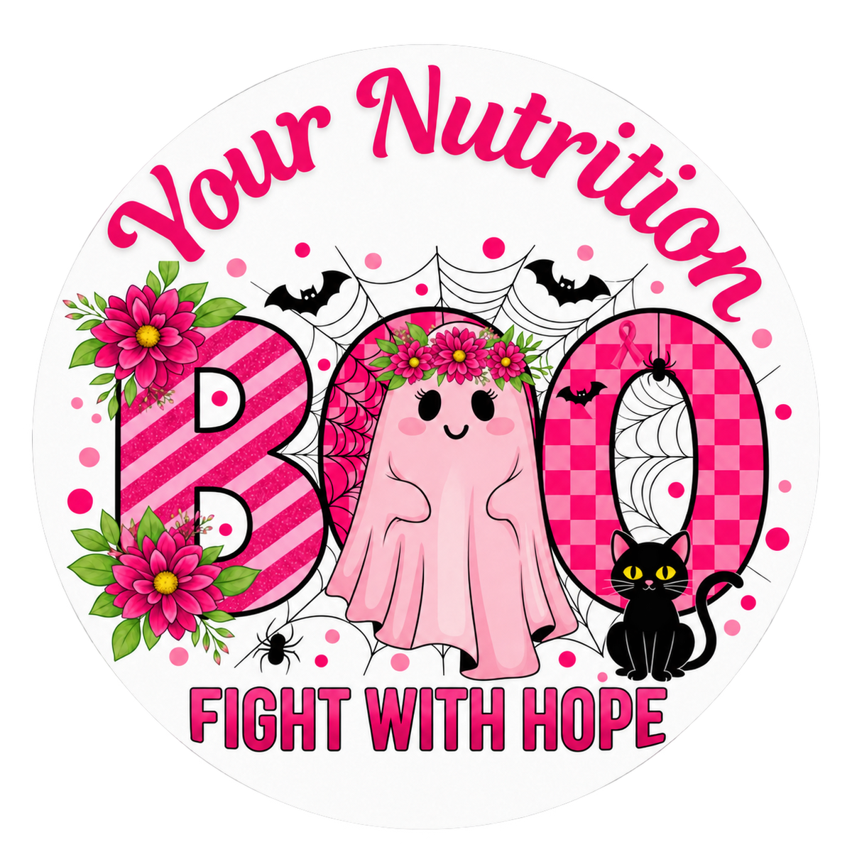 Pink BOO Fight With Hope Awareness Sticker