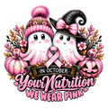 In October We Wear Pink Ghosts Awareness Sticker