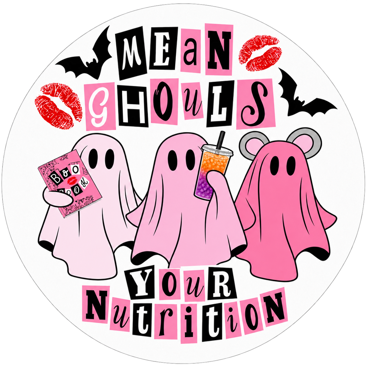 Mean Ghouls Pink Ghost Loaded Tea Sticker