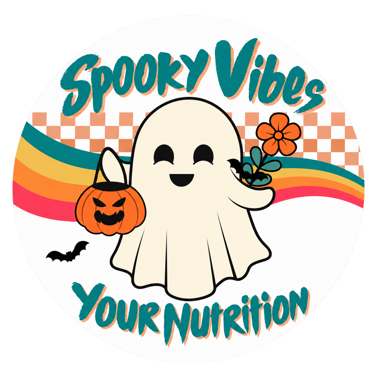 Spooky Vibes Retro Ghost Halloween Sticker