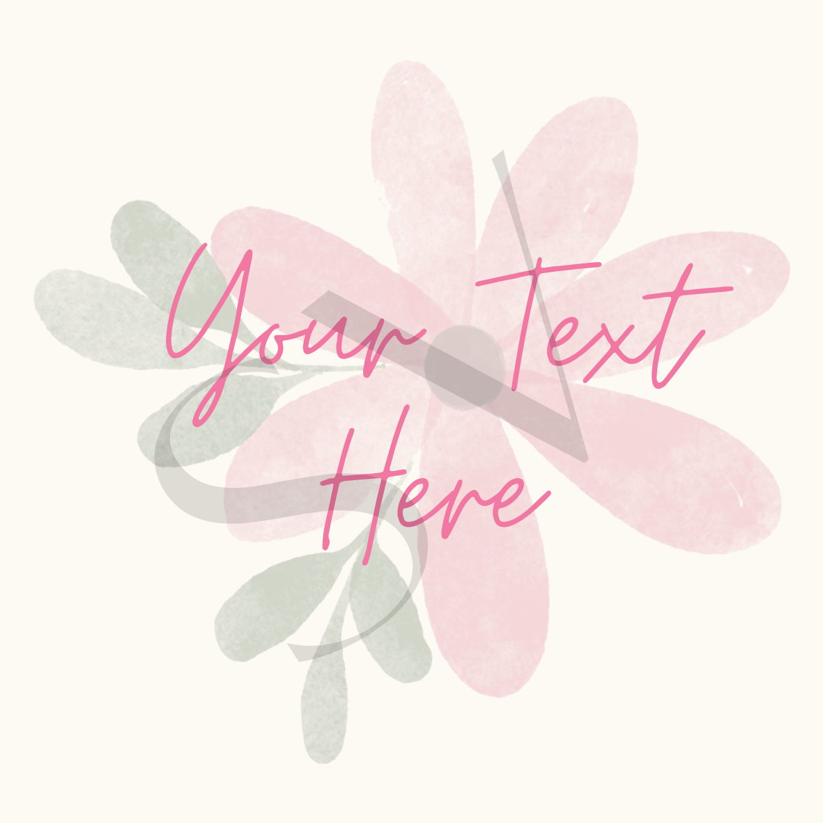 Pink Floral Script Watercolor Sticker