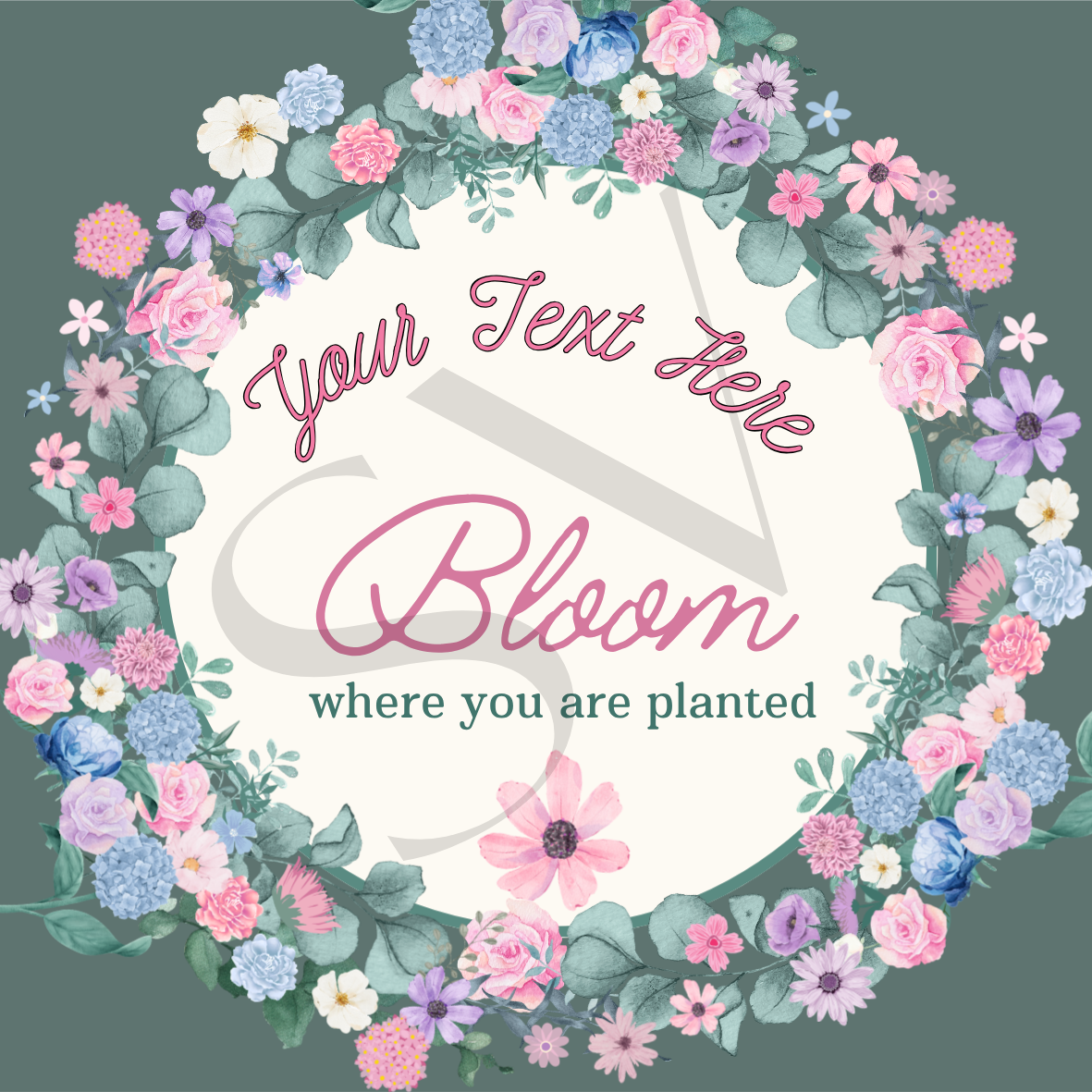 Floral Wreath Vinyl Sticker