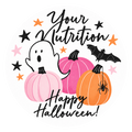 Pink Pumpkin & Ghost Halloween Sticker