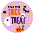 Trick or Treat Purple Polka Dot Halloween Sticker
