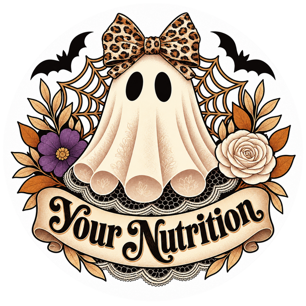 Lace & Leopard Ghost Custom Halloween Sticker