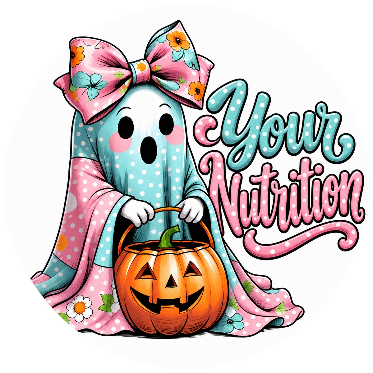 Bootiful Bow Ghost Halloween Sticker