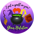 I Put a Spell on You Halloween Nutrition Sticker