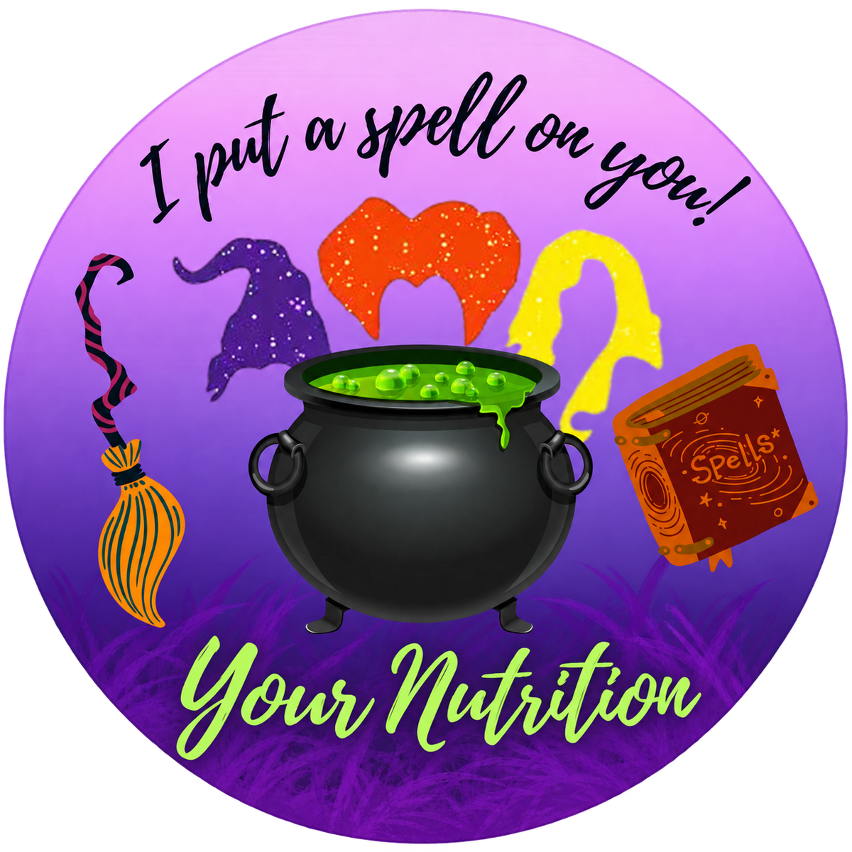 I Put a Spell on You Halloween Nutrition Sticker